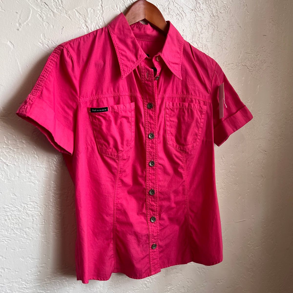 Dolce & Gabbana Pink Y2K Button Up Utility Shirt | Small