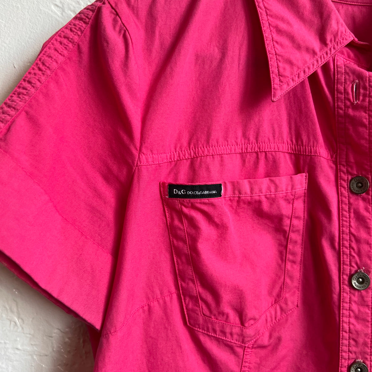 Dolce & Gabbana Pink Y2K Button Up Utility Shirt | Small