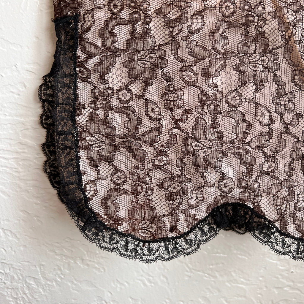 Black Lace Midi Scalloped Hem Skirt 1950's/60's | XS (Copy)