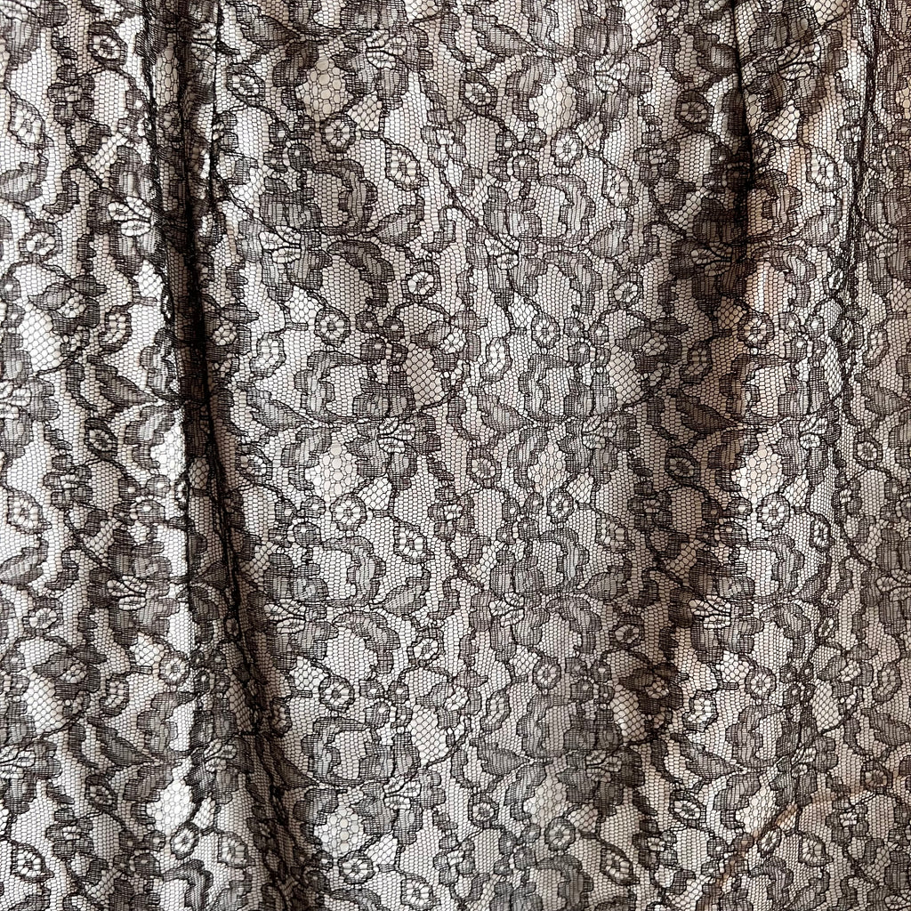 Black Lace Midi Scalloped Hem Skirt 1950's/60's | XS (Copy)