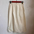 White Lace Midi Scalloped Hem Skirt 1950's/60's | XS