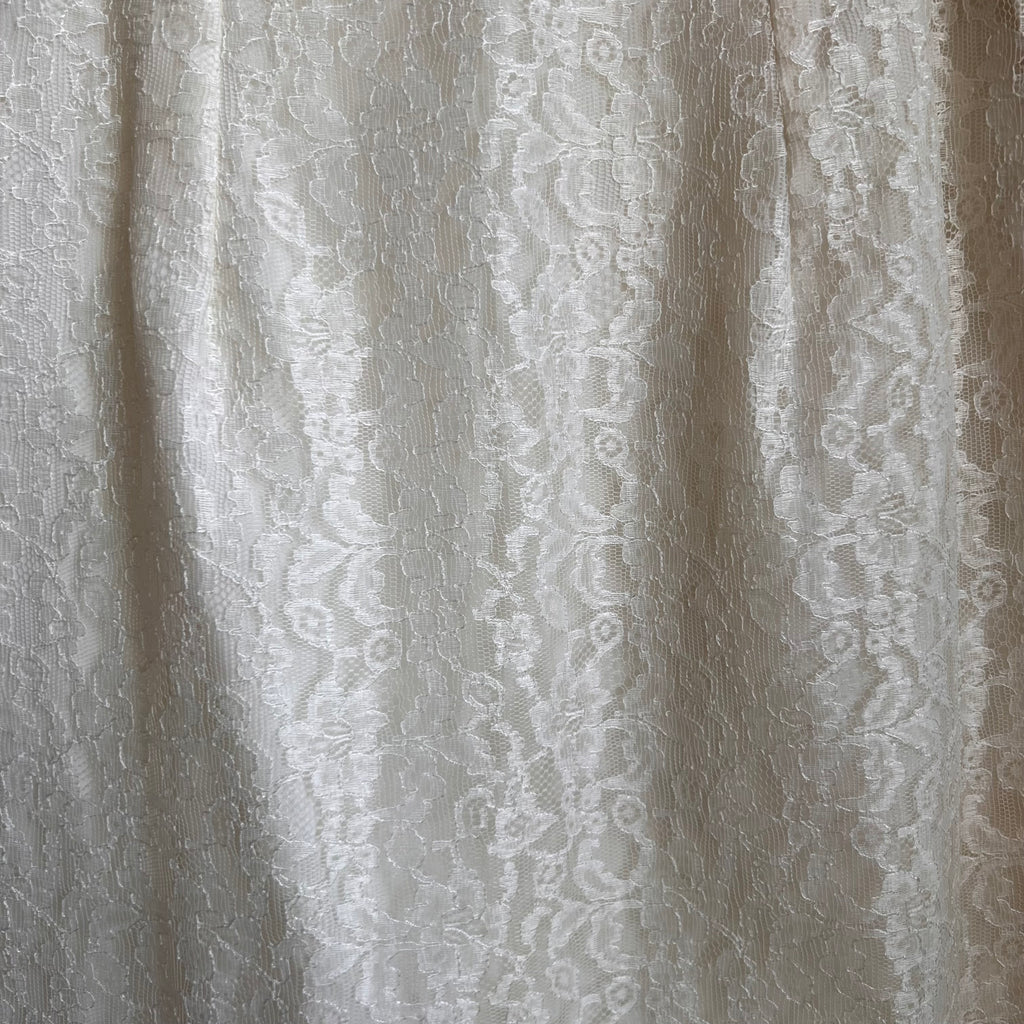 White Lace Midi Scalloped Hem Skirt 1950's/60's | XS
