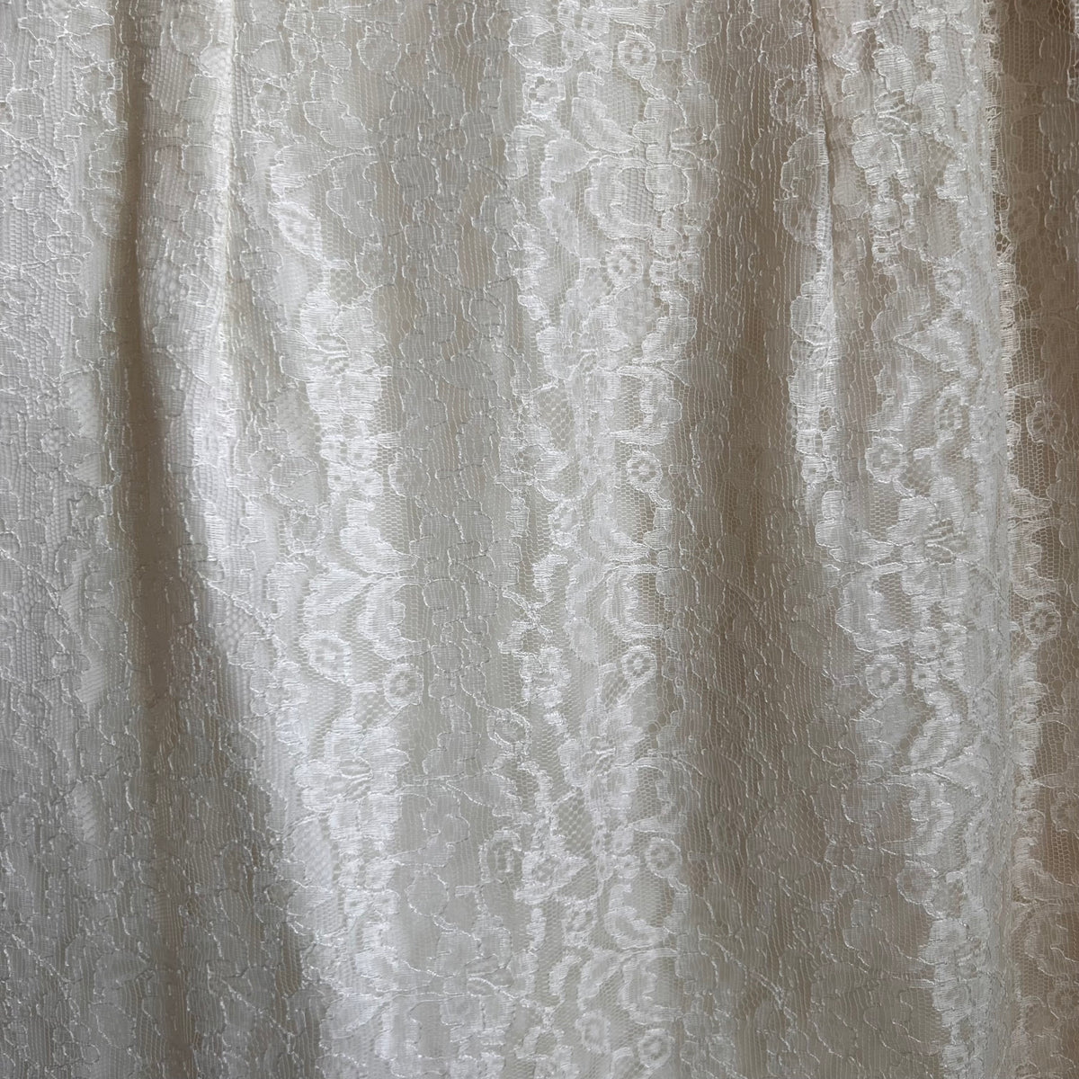 White Lace Midi Scalloped Hem Skirt 1950's/60's | XS