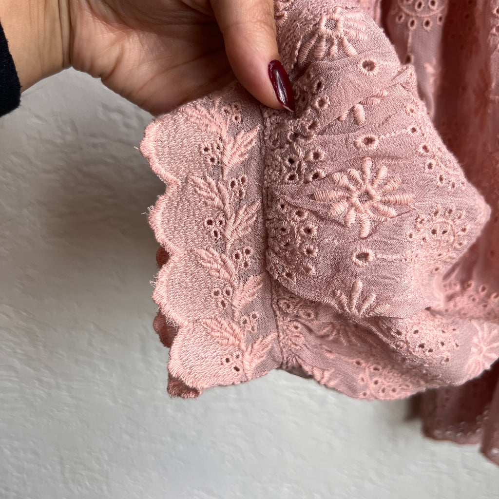 Love Shack Fancy Pink Ruth Top | Small