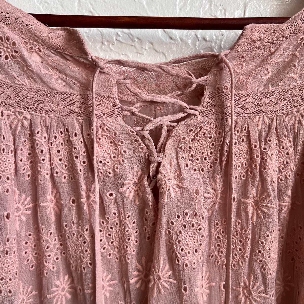 Love Shack Fancy Pink Ruth Top | Small