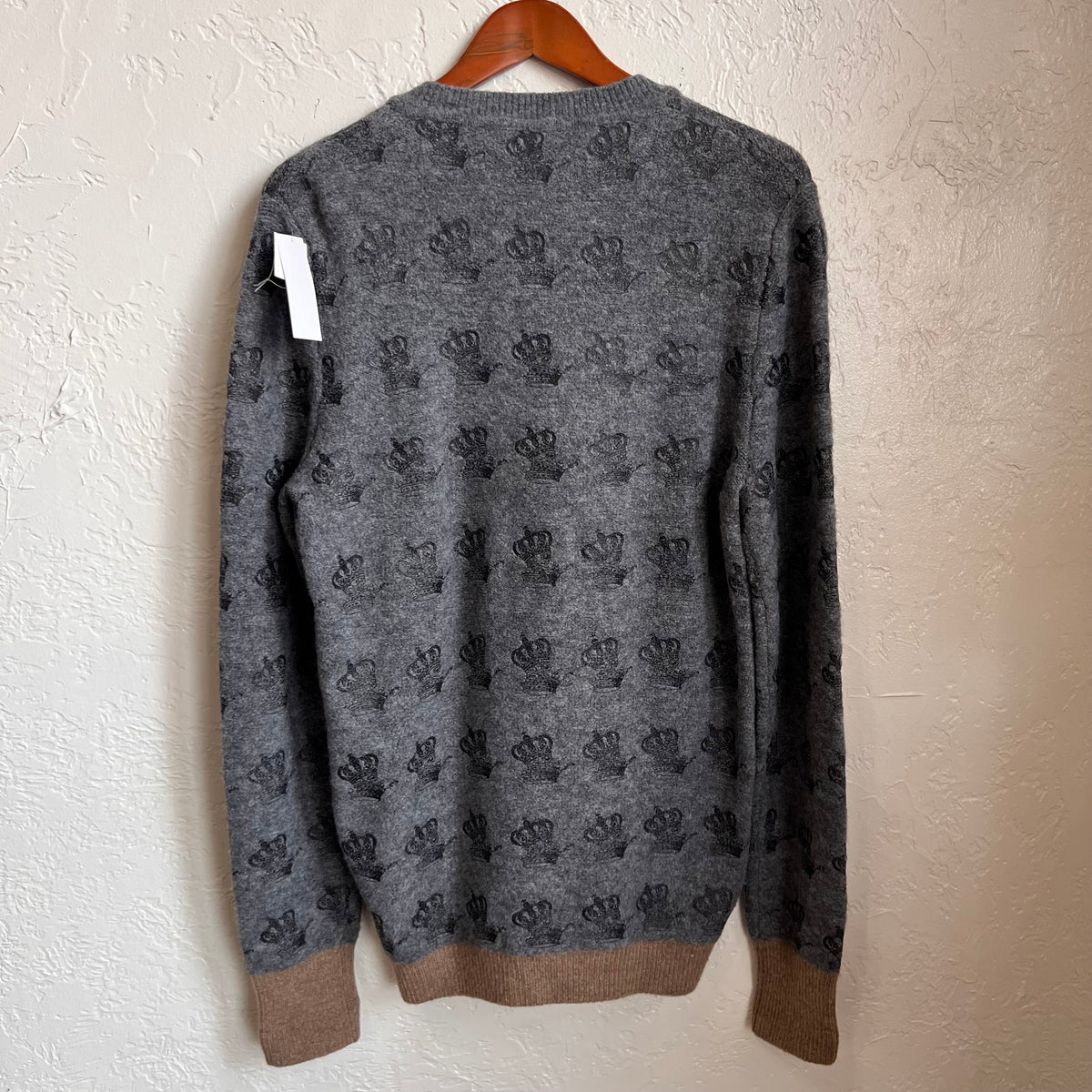 Rebel Prince Gray Crown Cardigan Sweater | XL