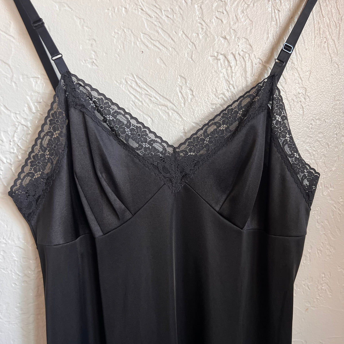 Vanity Fair Vintage Black Midi Slip Dress | Medium