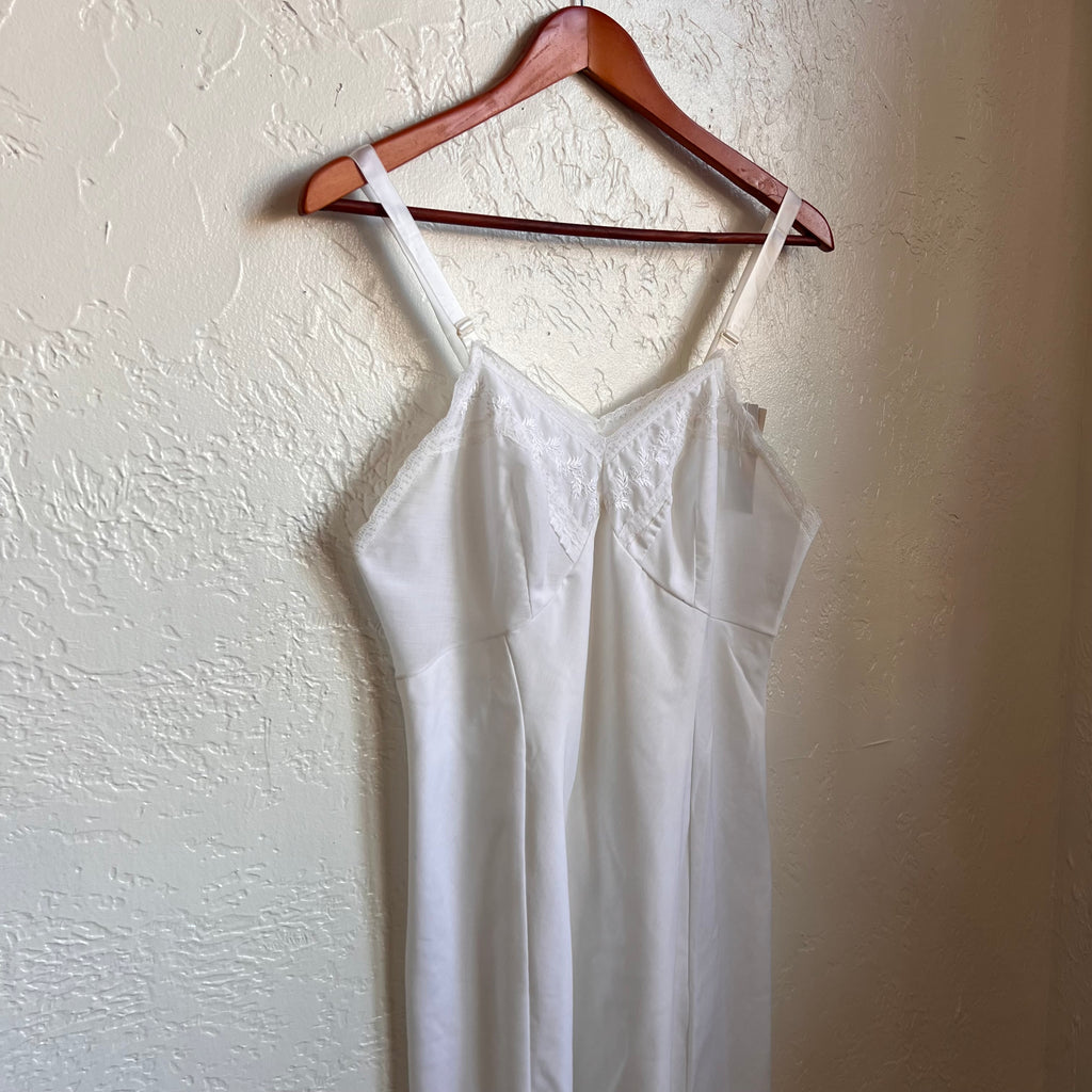 Cotton Blend Vintage Slip Gown | Medium