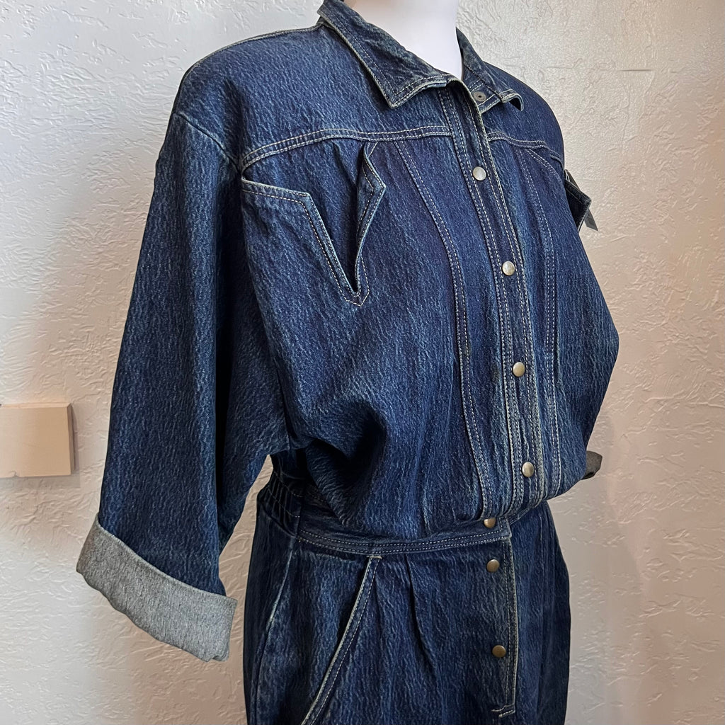 Western-Style 90’s Denim Midi/Maxi Dress | Medium