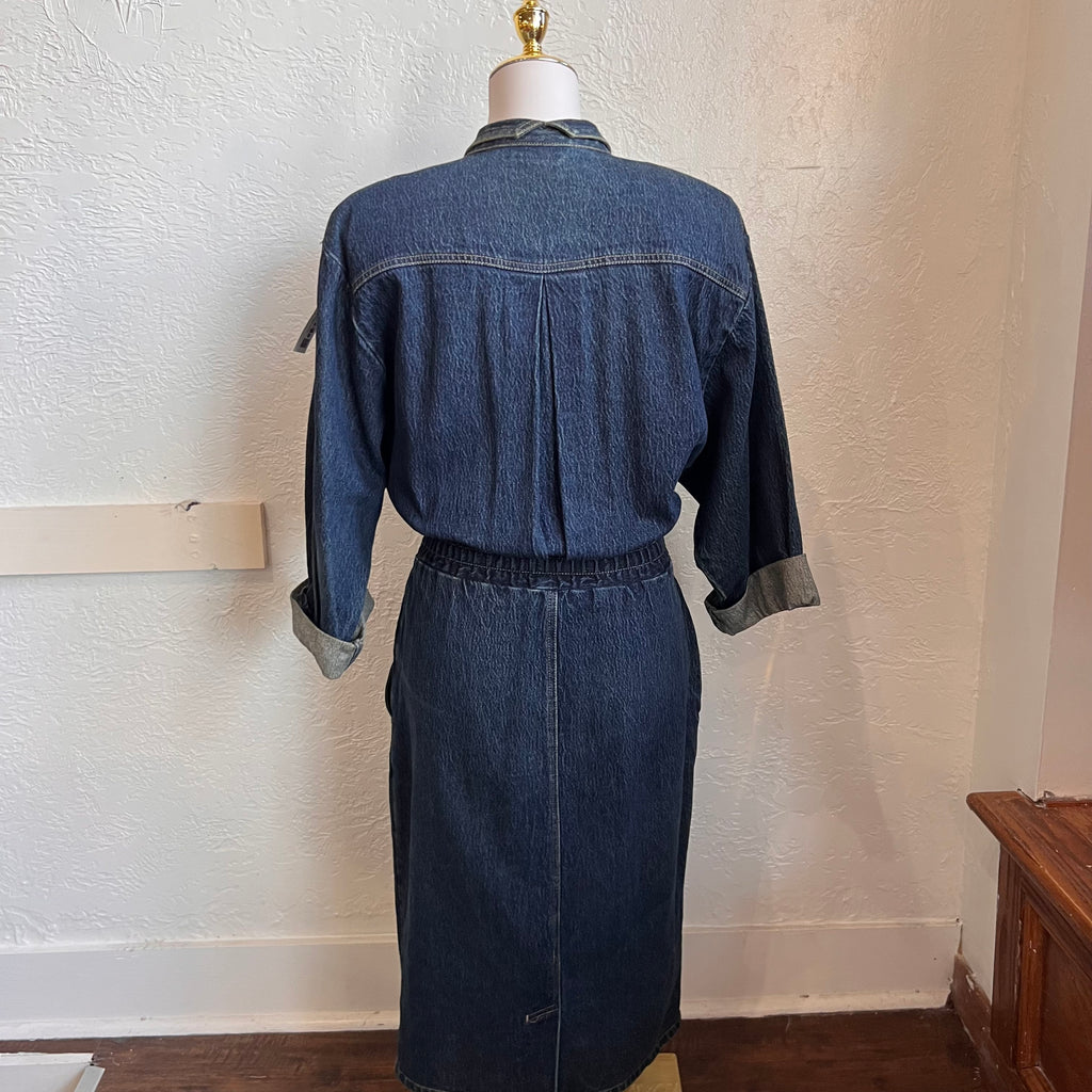 Western-Style 90’s Denim Midi/Maxi Dress | Medium