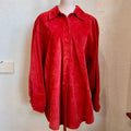 Oversized Red 90’s Suede Shirt Jacket | 2X