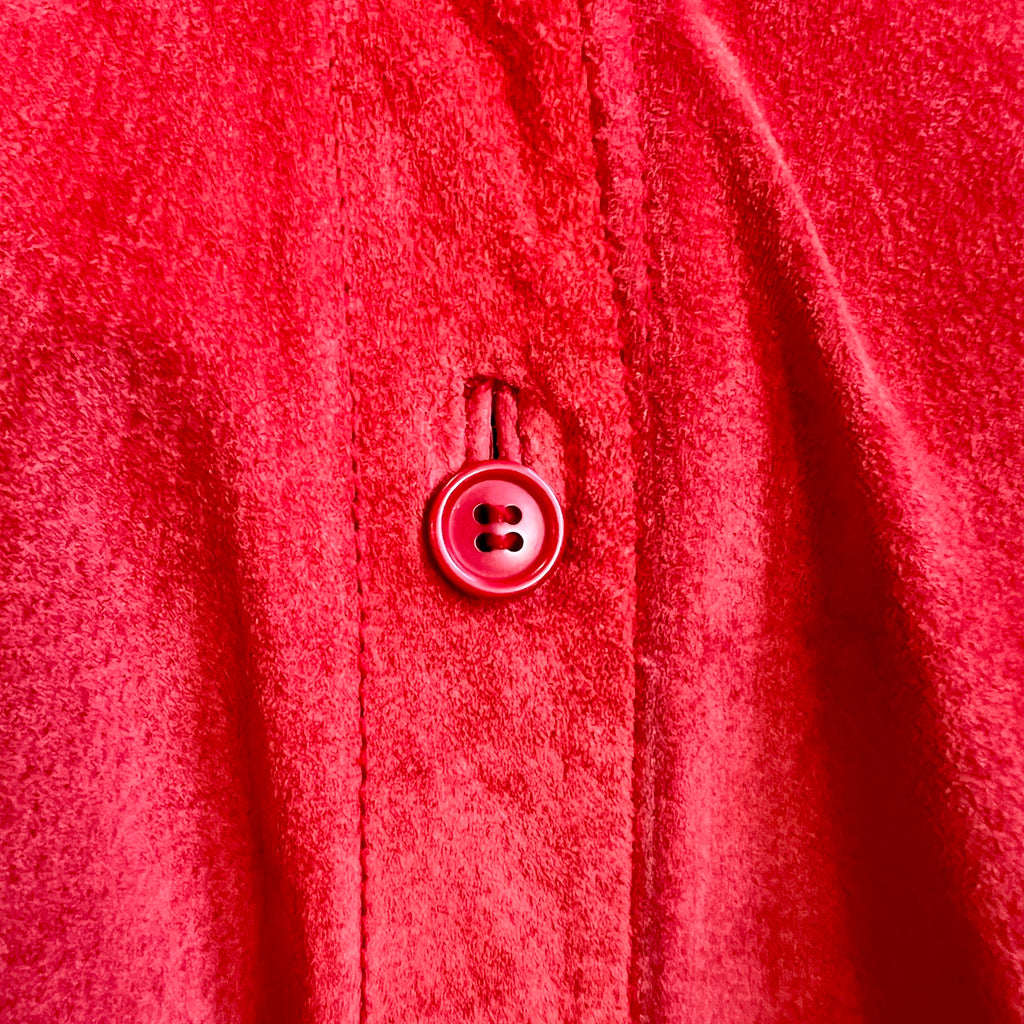 Oversized Red 90’s Suede Shirt Jacket | 2X