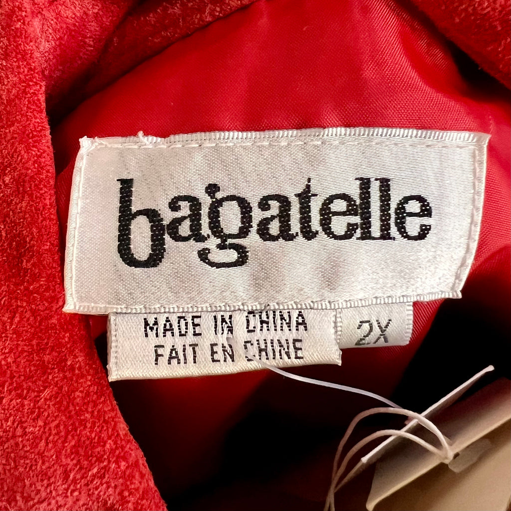 Oversized Red 90’s Suede Shirt Jacket | 2X