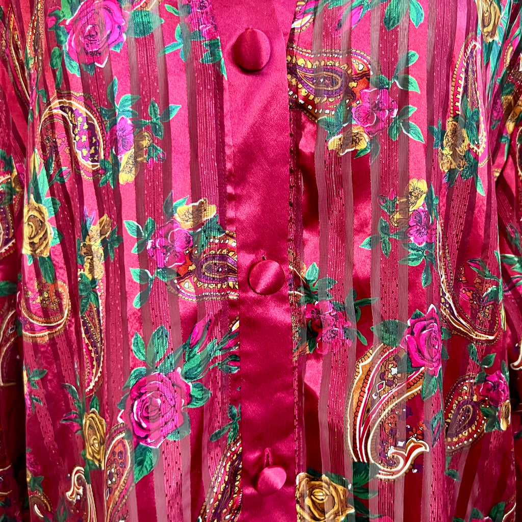 Victoria’s Secret Gold Label Satin Floral Sleep Blouse | Large