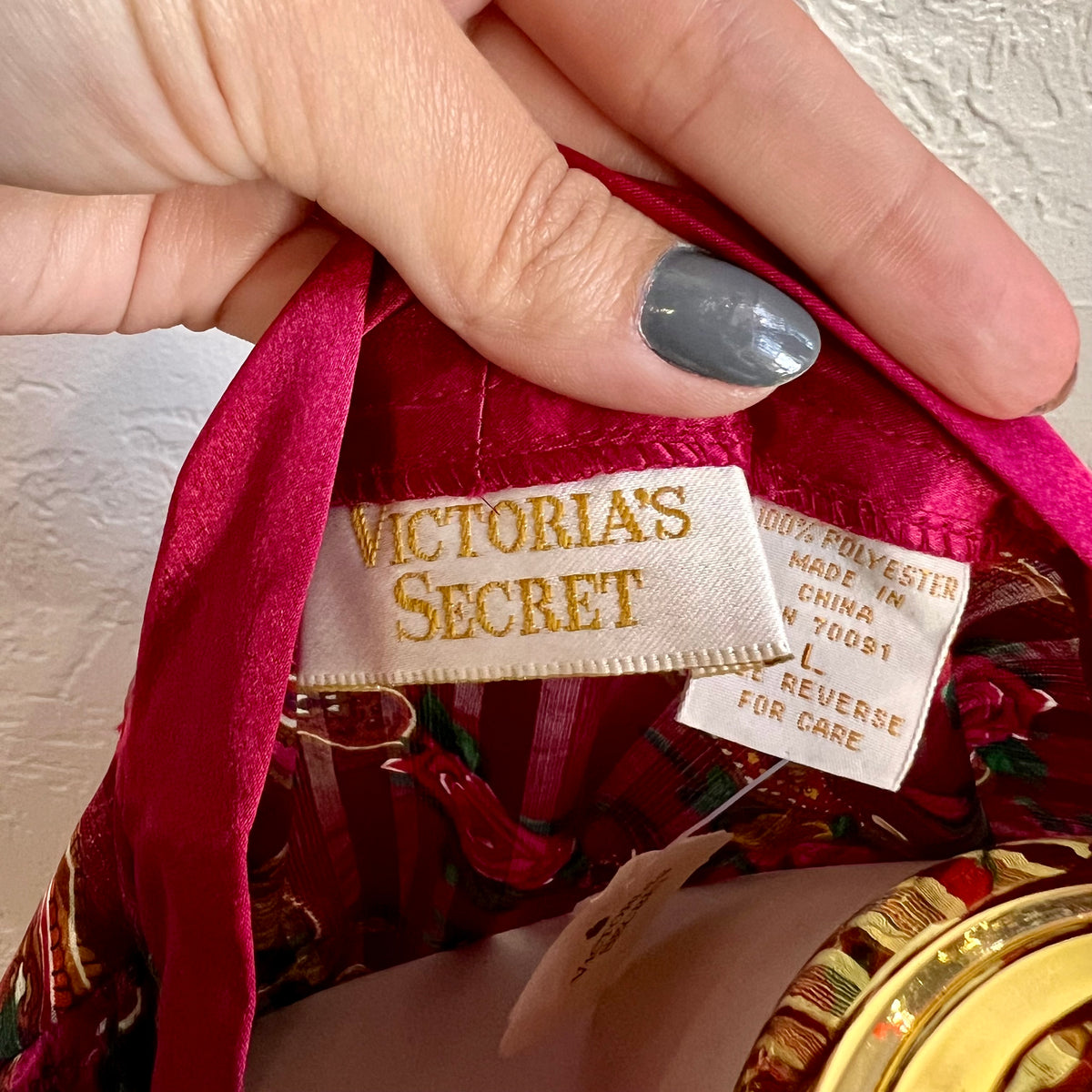 Victoria’s Secret Gold Label Satin Floral Sleep Blouse | Large