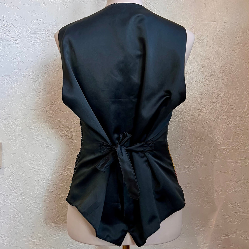 Sequin & Beaded 80’s Casino Vest | Large