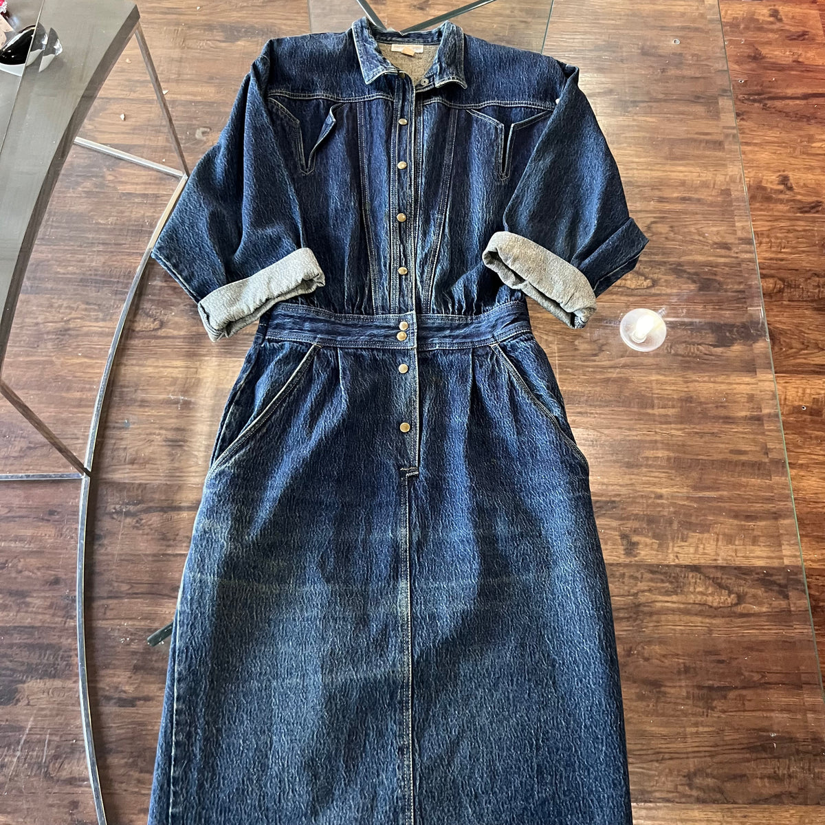 Western-Style 90’s Denim Midi/Maxi Dress | Medium