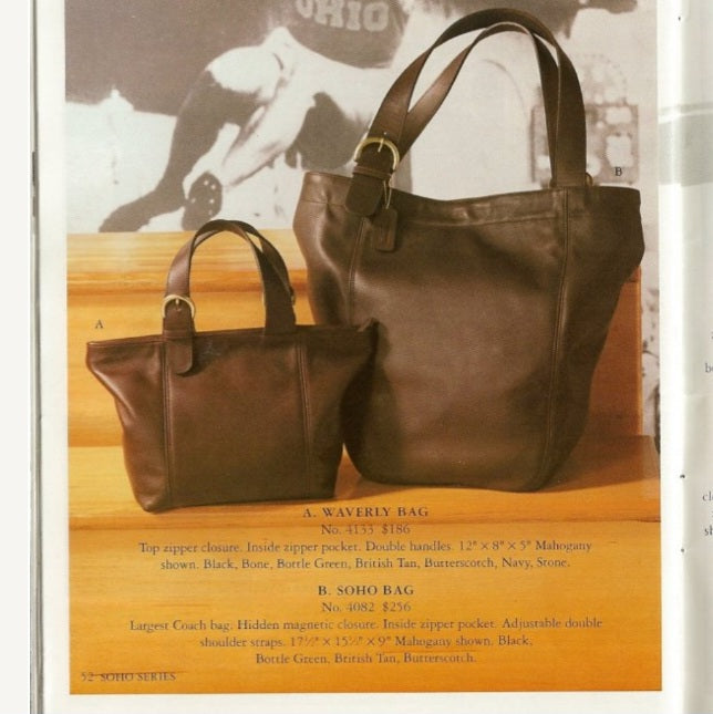 Coach Deep Brown Waverly Tote 1990s #4133